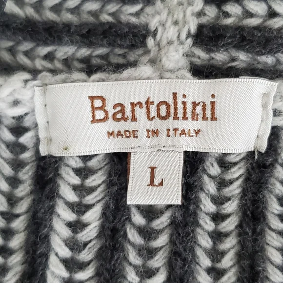 Bartolini Cashmere Wool Blend Cardigan Size L Made in Italy Open Front Sweater - Picture 11 of 12